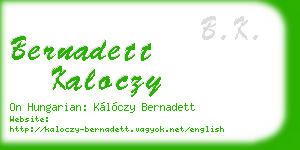 bernadett kaloczy business card