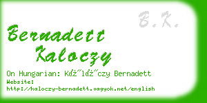 bernadett kaloczy business card